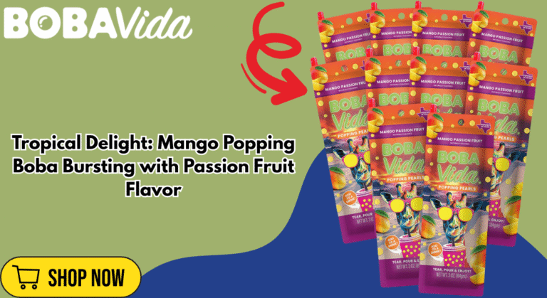 Tropical Delight: Mango Popping Boba Bursting with Passion Fruit Flavor